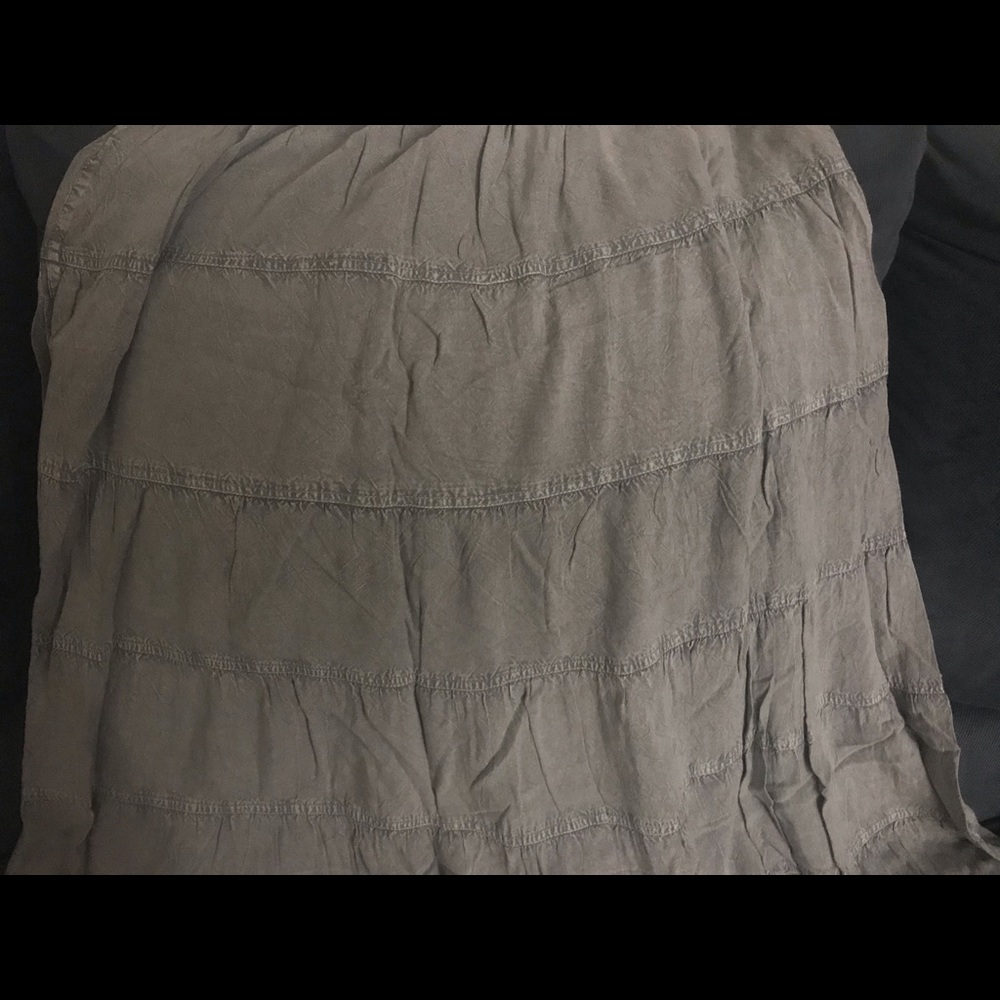Bohemian Cafe distressed gray tiered maxi skirt